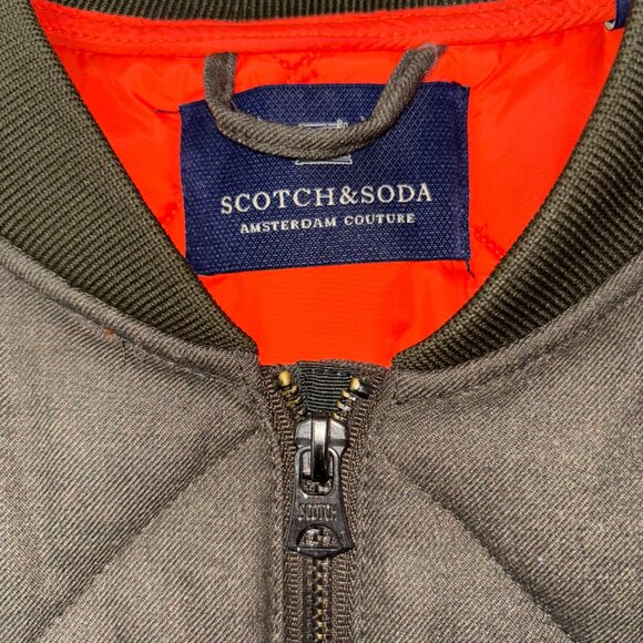 Scotch & Soda Men's Quilted Utility Vest Men’s Green Bomber Hunting Orange XL - Picture 14 of 14